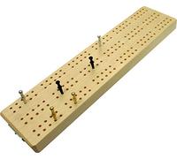 Brimtoy 3 track wooden cribbage board - 30cm /12" with peg storage compartment - supplied with 6 metal quality pegs - Handmade in the UK, Adult/Unisex