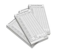 Brimtoy Chicago Bridge Score Pads 4 Pack, Easy to Use to Support Bridge Card Game, 200 Sheets, 50 Pages per Pad
