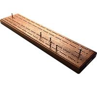 Brimtoy competition/tournament size 2 track cribbage board - made from solid hardwood with built in peg storage -League size,with 120 holes both sides- supplied with metal pegs-Made in the UK