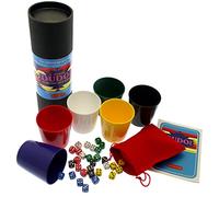 Brimtoy Dudo - Peruvian Dice Game, The Original Liar's Dice Game from Peru - 6 Player, Family Dice Game of Luck and Bluff -6 different coloured dice cups, 5 dice of each colour and instructions