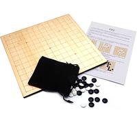 Brimtoy Go Game Set (Goban) 24cm - Ancient Japanese Board Game - Half Size Wooden Go Board 13 x 13 Grid - Supplied with 169 Go Stones and Instructions - Handmade in the UK