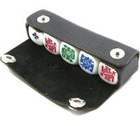 Brimtoy Leather poker dice set, Leather pouch consists of a set of 5 16mm poker dice - Accessory for Poker Game - Unisex - Adult