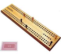 Brimtoy low vision tactile solid wood cribbage board with extra large holes to aid visually impaired players - comes with 6 large wooden pegs - board size 40cm x 10cm Handmade in the UK