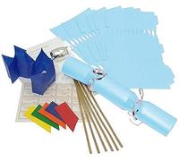 Brimtoy Make Your Own Large Christmas Cracker Kits - 6 Pack - Pale Blue - 14 Inch / 35cm - Includes Snaps, Hats, Jokes and Ribbon - No Cutting or Gluing Required