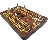 Brimtoy Pocket Inlaid Cribbage Board - supplied with metal cribbage pegs and peg storage -Hand made in the UK size of board 9 x 6 x 1 cm - ideal for travel - unisex adult