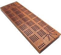 Brimtoy Solid Hardwood 5 Track Continuous Cribbage Board with Built in Peg Storage - made in the UK