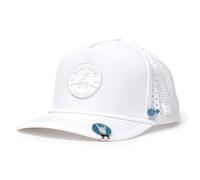 BRIMZ Golf Performance Hat - Breathable Sweat & Water Resistant Golfing Snapback Cap with Tee Holder & Magnetic Ball Marker (White - Beers & Bogeys), Beers & Bogeys - White, One size