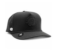 BRIMZ Golf Performance Hat - Breathable Sweat & Water Resistant Golfing Snapback Cap with Tee Holder & Magnetic Brim - Double Sided Ball Marker & Tee Included (Beers & Bogeys - Black)
