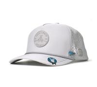 BRIMZ - Golf Performance Hat - Tee Holder & Magnetic Ball Marker - Breathable, Sweat & Water Resistant Golfing Snapback, Beers & Bogeys - Grey, One size