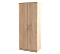 Crowndale Devon Ready Assembled 2 Door Bardolino Oak Wardrobe - Brown - Wilko