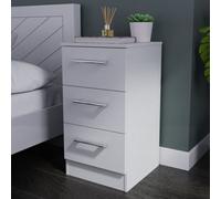 Crowndale Devon 3 Drawer Grey Matt Bedside Table - Wilko