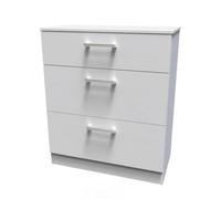 Brindisi Ready Assembled Matt Grey 3 Drawer Chest (H)875mm (W)740mm (D)386mm