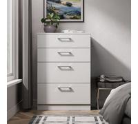 Brindisi Ready Assembled Matt Grey 4 Drawer Chest (H)1067mm (W)740mm (D)386mm