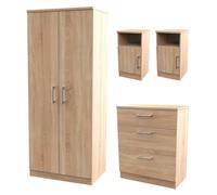 Welcome Furniture Ready Assembled Tedesca Tall 2-Door Wardrobe -Pink, Pink