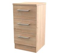 Devon Ready Assembled 3 Drawer Bedside Cabinet - Bardolino Oak