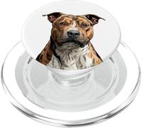 Brindle American Pit Bull Terrier Dog Illustration Pittie PopSockets PopGrip for MagSafe