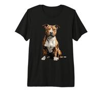 Brindle American Pit Bull Terrier Dog Illustration Pittie Premium T-Shirt