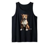 Brindle American Pit Bull Terrier Dog Illustration Pittie Tank Top