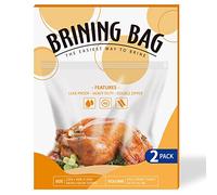 Brine Bags for Turkey, 26"×22", 2 Pack, Holds up 35lb, Thicker Brining Bags with 2 Cotton Strings, Extra Large Brining Bag Fits for Turkey, Chicken, Beef, Fish, Lamb, Pork …