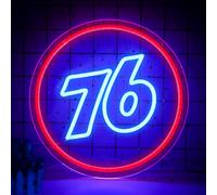 Brineon 76 Gasoline Neon Sign for Gas Station Personalized Led Sign for Man Cve Neon Sign for Garage,Auto Repair Shop,Birthday Gift for Men,Size12.9 * 12.9inch(ZYLD084)