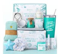 Briney 13 Pcs Luxury Bath Sets for Women Gifts Pamper Spa Sets for Her Birthday Gift, Ocean Themed Present Relaxation Spa Bath Basket Get Well Soon Package for Mom Wife Sister Friend, Blue