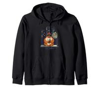 Bring iced coffee for this cool rooster in the night city Zip Hoodie