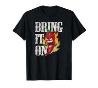 Bring It On, Funny Chilli Pepper, Hot Sauce, Spicy Food T-Shirt, Men, Black, Large