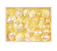 Bring Joy to Your Holiday with 30PCS Colorful Painted Eggs Decorations Made from ABS Material for Use (Yellow)