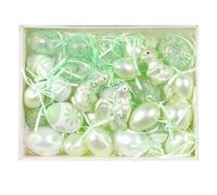 Bring Joy to Your Holiday with 30PCS Colorful Painted Eggs Decorations Made from ABS Material for Use (green)