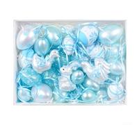 Bring Joy to Your Holiday with 30PCS Colorful Painted Eggs Decorations Made from ABS Material for Use (blue)