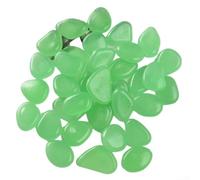 Bring Life to Your Outdoor Spaces with 100PCS Luminous Stones Light Charged Decorative Pebbles for Gardens (Is green)