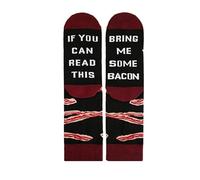 Bring Me Some Bacon - Novelty Cotton Colorful Crew Gift Socks UK 7-11 (Cotton Blend, Bacon)