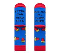 Bring Me Some Chips - Novelty Cotton Colorful Crew Gift Socks UK 7-11 (Cotton Blend, Chips)