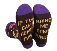Bring Me Some Donuts - Novelty Cotton Colorful Crew Socks Gift Socks UK 7-11 (Cotton Blend, Donuts)
