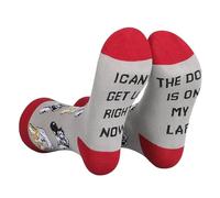 Bring Me Some - Funny Novelty Colorful Cotton Crew Gift Bacon Socks UK 7-11 (Cotton Blend, Dog On Lap)