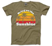 Bring on The Sunshine - Mens Unisex T-Shirt - Retro Summer XL Khaki