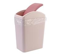 Bringer 15 L Plastic Swing Top Waste Bin, Kitchen Trash Bin with Swing Lid, Pink