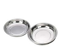 Bringer Set of 4 Deep Plates Dinner, Stainless Steel Round Dinner Dish Plate
