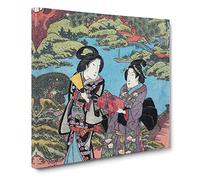 Bringing Gifts by Utagawa Kunisada Canvas Print | Gallery Wrapped 30mm Frame Wall Art | 14x14 inches | Ready to Hang | Modern Picture | Living Room Bedroom Lounge Office