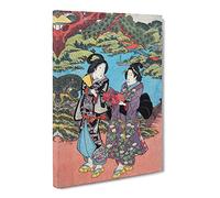 Bringing Gifts By Utagawa Kunisada Canvas Print | Gallery Wrapped 30mm Frame Wall Art | 20x14 inches | Ready to Hang | Asian Picture | Living Room Bedroom Lounge Office