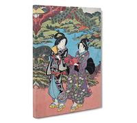 Bringing Gifts by Utagawa Kunisada Canvas Print | Gallery Wrapped 30mm Frame Wall Art | 30x20 inches | Ready to Hang | Modern Picture | Living Room Bedroom Lounge Office