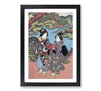 Bringing Gifts by Utagawa Kunisada Framed Print | A2 Black Framed Wall Art | Ready to Hang | Modern Nature Picture | Living Room Bedroom Lounge Office