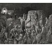 Bringing goods into Covent Garden London early in the morning. 19th century. After an illustration by Gustave DorÔøΩ in the 1890 American edition of London: A Pilgrimage written by Blanchard Jerrold