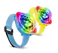 BringLED Interactive LED Wristband for Kids,【20-Pack】 Wearable Disco Ball Effects, Sound-Activated | 5 Flashing Effects | Rechargeable, Fun Events/Party-Christmas-Birthday Gift (Yellow+Blue)