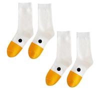BringLucky 2Pairs Fashionable Animal Novelty Socks Goose White Creative Funny Socks Breathable Funny Goose Socks for Unisex Socks Costume Party