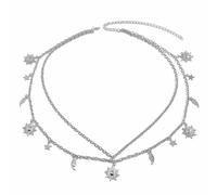 BringLucky One Piece Unique Fashion Link Skinny Belt Special Stars Moon Waist Chain Adjustable Multi Layer Waist Chain for Pants Dress Coat