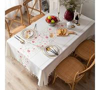 Bringsine Washable Cotton Linen Solid Design Tablecloth,Rectangle Table Cover for Kitchen Dinning Tabletop Buffet Decoration(Rectangle/Oblong, 55 x 70 Inch,Sage Green)