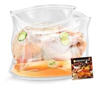 Brining Bags, 5 Pack, 26"x22", Extra Large Turkey Brine Bag Holds up to 35 lb, Thickened with 5 Cotton Strings & 5 Clips, Leakproof Double-Zip Seal Brine Kit for Turkey, Chicken, Beef, Pork, Ham