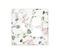 Brinkaloo Sage Green Eucalyptus Leaves Floral Combo Toggle Outlet Covers Wall Plate Decorative Wildflower Flowers Light Switch Cover Faceplate Switchplate Electrical For Bathroom Kitchen