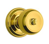 Brinks Push Pull Rotate Door Locks Stafford Privacy Bed/Bath Knob, Polished Brass, 23021-105